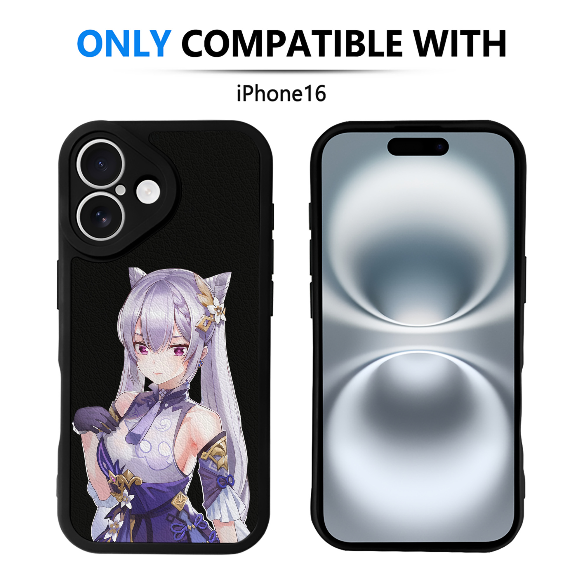 げんし神 刻晴 こくせい genshin Kokusei 【iPhone 16シリーズ対応】シリコンスマホケース（レザー調） 材質：シリコン